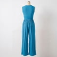 thumbnail image 3 of Jumpsuits for Women Dressy Casual Sleeveless Crewneck Wide Leg Rompers Jumpers Vacation Summer Sky Blue S, 3 of 3