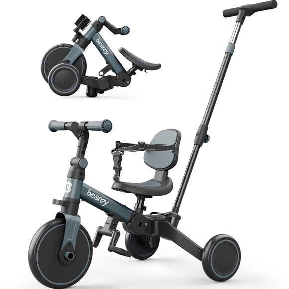 Bicicleta para niños pequeños Besrey 5 en 1 con mango de empuje para niños de 1 a 3 años