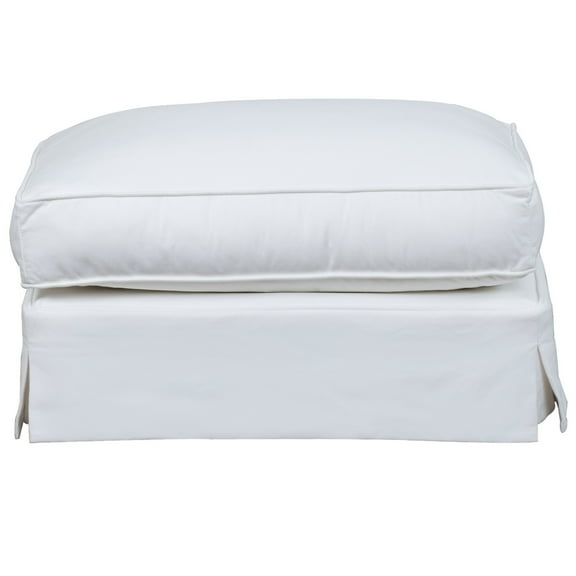 Slipcovered Ottoman, Washable & Water-Resistant, Stain Proof, Living Room Footrest, White