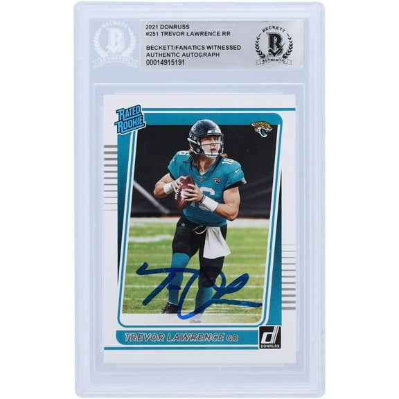 Trevor Lawrence Jacksonville Jaguars Autographed 2021 Panini Donruss Rated Rookie #251 Beckett Fanatics Witnessed Authenticated Rookie Card - Fanatics Authentic Certified