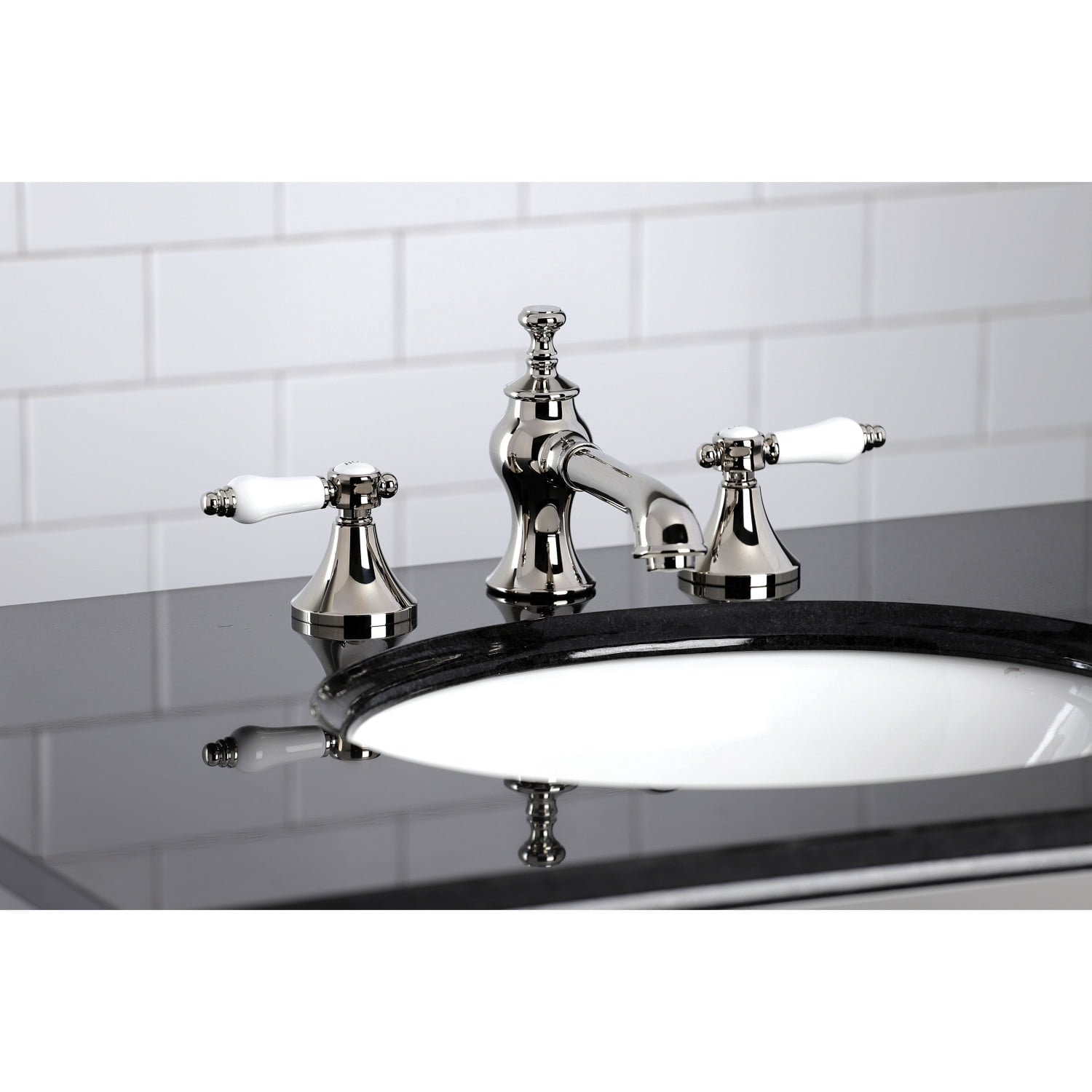 Kingston Brass KC7066BPL Bel-Air 8 in. Widespread Bathroom Faucet, Polished Nickel