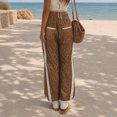 thumbnail image 4 of Women'S Printed Wide Leg Athletic Pants Elastic High Waist With Drawstring Loose Fit Striped Side Casual Joggers With Pockets, 4 of 6