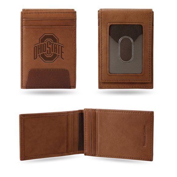 Ohio State Buckeyes Premium Leather Front Pocket Wallet