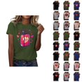 thumbnail image 1 of T-shirts de la Saint-Valentin pour Femmes 2026 à la Mode Manches Courtes Col Rond avec Cœur Graphique, 1 of 4