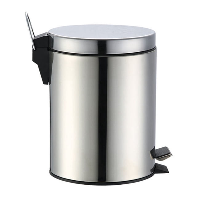 ZPSHYD Poubelle En Acier Inoxydable Avec Couvercle Silencieux, Poignée Ergonomique Et Repose-pieds Antidérapant – Pour Cuisine, Chambre Et Salon(5L)