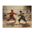 thumbnail image 3 of Designart "Kung Fu China Art painting II" Chinese Print on Natural Pine Wood, 3 of 5