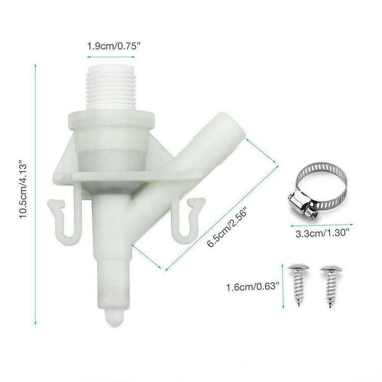 IFJF RV Water Valve Kit 385311641 - Replacement For 300/301/310/311/320/321 Series Marine Pedal-Flush Toilets, Includes Hose Clamp & Fasteners
