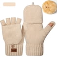 thumbnail image 1 of Roncen Cashmere Fingerless Gloves for Women with Convertible Mittens Flap Warm, 1 of 3