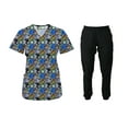 thumbnail image 2 of Green Town Scrubs for Women Scrub Set - Jogger Pant and V-Neck Top, 6 Pockets, Easy Care Uniforms, Solids and Prints Uniforms, 2 of 7