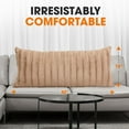 thumbnail image 2 of YYEAN  Faux Fur Long Body Pillow - Accent Throw Pillow for Bed and Couch - Decorative Lumbar Pillow with Insert-Sand, 2 of 9