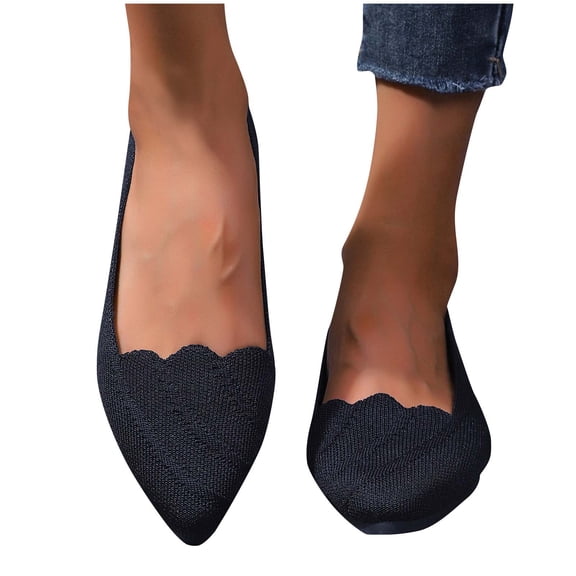 Purcolt Women's Knit Ballet Flats Comfortable Stretchy Pointed Toe Slip-On Loafer Shoes Dressy Casual Office Work Walking Flats