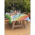 thumbnail image 2 of St. Patrick's Day Outdoor Tablecloth - 60x120 Inch Rectangle Dining Table Cover, Lucky Gnomes Shamrock Leaves Flower Rainbow Waterproof Outdoor Table Cloth with Umbrella Hole & Zipper for Patio, 2 of 7