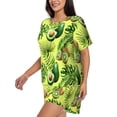 thumbnail image 2 of Wukai Kiwi and Avocado Print Women's Pajama Set - Short-Sleeve Top and Shorts with Elastic Waistband and Pockets for Loungewear, Yoga, and Casual Wear-Large, 2 of 8