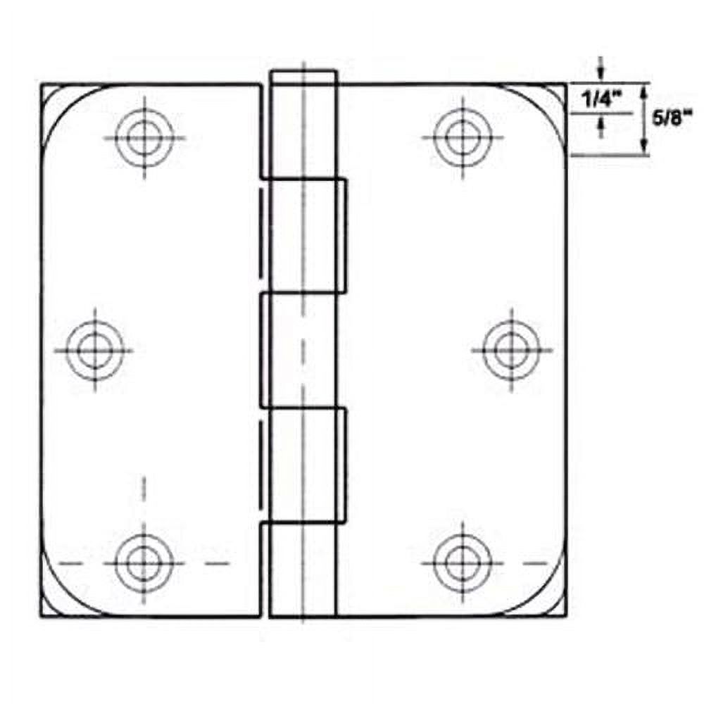 GlideRite  4-inch Ball Bearing Door Hinges 0.25-inch Radius Corners Satin Nickel (Pack of 12 or 24) Pack of 24 - image 2 of 3