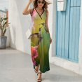 thumbnail image 6 of Flower Hummingbird Pattern Design Sleeveless Dress Summer Clothes for Women Women's Clothing 2025, 6 of 7