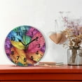thumbnail image 2 of Yayeee 10" Wall Clock Battery Operated Quartz Round Silent Non-Ticking Home Decor, Vibrant Leaves Pattern, 2 of 6