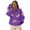 Purple, variant on Women Oversized Game Day Hoodies Long Sleeve Half Zipper Pullover Sequins Football Print Sweatshirt with Kangaroo Pocket