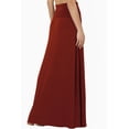 thumbnail image 4 of TheMogan Women's Casual Lounge Solid Foldable High Waist Draped Jersey Relaxed Long Maxi Skirt Brick M, 4 of 7