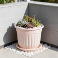thumbnail image 4 of Retro Style Faux Ceramic Planter – Breathable Rhizome Controlling Pot for Green Plants, 8.1 Inch Plastic Home Decor Flower Pot, 4 of 6