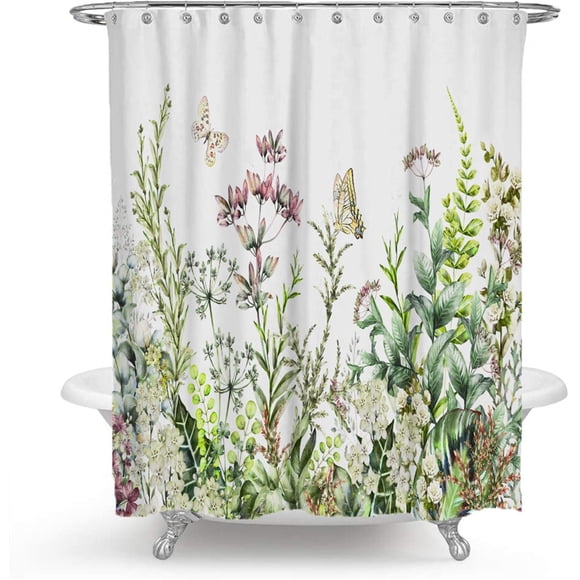 Waterproof Fabric Shower Curtain Or Polyester Soft Cloth & Hotel Quality Machine Washable White Shower Curtain Liner For Bath Tub