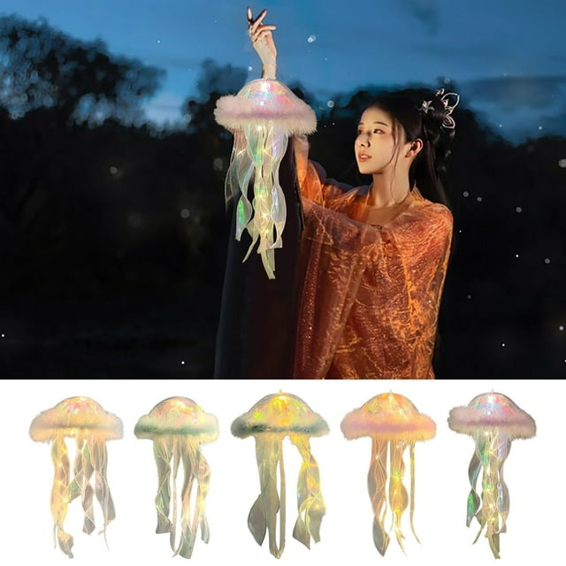 Kit de bricolaje para lámpara de medusa - Pantalla de lámpara de encaje de 18-20 cm, decoración artesanal para fiestas de mar y sirenas, decoración de habitación y mesa