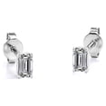 thumbnail image 2 of Pendientes minimalistas JeenMata Tipo Solitario Diamantes Talla Esmeralda 0,58 Quilates Chapado en Oro Blanco 18 K, 2 of 5