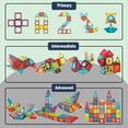 thumbnail image 3 of BUBUQE Magnetic Tiles Building Blocks with 4 Cars Magnet Train Set for Kids Construction Stem Toy for Girls Boys Toddlers, 3 of 7