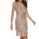 thumbnail image 2 of Vestido midi sin mangas con cuello en V y lentejuelas para mujer - Vestido de fiesta brillante - Traje de cóctel/boda/baile de graduación, 2 of 7