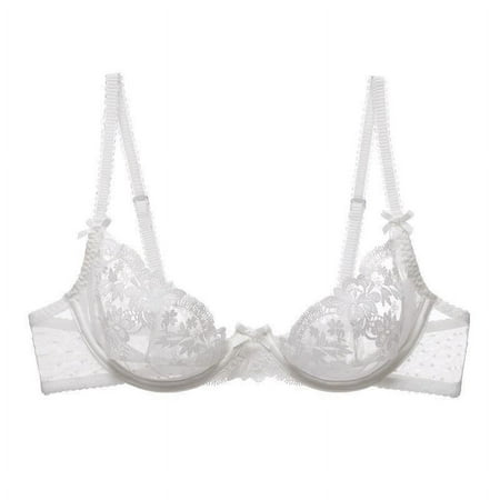 Generic Sexy Lace Lingerie French Ultra-Thin Hollow out See-through plus Size Bra Big Chest Small Anti-Sagging Upper Push up Bra