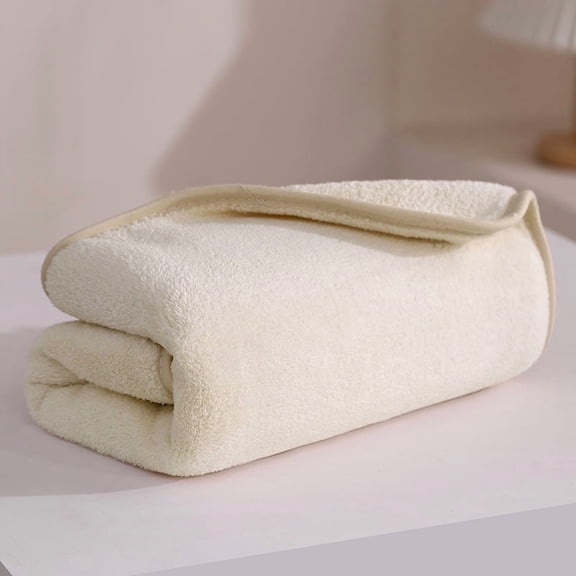 Mictong White Super Absorbent Coral Fleece Towel -2 Pieces, 13.78X29.53 Inches Soft Quick Drying Machine Washable, Suitable For Bathroom, Gym, Travel Towels