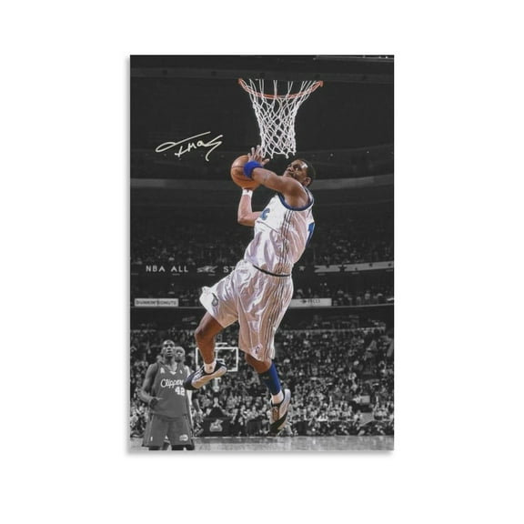 Tracy McGrady Dunk Vintage Signed Poster Wall Art Poster Scroll Canvas Painting Picture Living Room Decor Home 20x30inch(50x75cm)