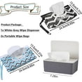 thumbnail image 2 of Distributeur de Lingettes avec 2 Pcs Porte-Lingettes Portable Rechargeable, Grande Boîte Porte-Lingettes Réutilisable Étui à Lingettes Jetable Contenant de Lingettes pour Salle de Bain pour Animal de Compagnie Garderie Cuisine Bureau Comptoir (Gris-Blanc), 2 of 6