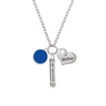 thumbnail image 2 of Delight Jewelry Silvertone Small Navy Blue Enamel Disc Always My Mother Bar Zoe Necklace, 2 of 4