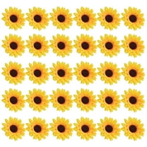 COSMOBETTY 30Pcs Sunflower Heads Mini Craft Fake Flowers for Home Decor Wedding Bouquet Photography Props