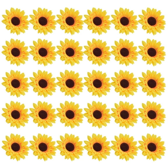 COSMOBETTY 30Pcs Sunflower Heads Mini Craft Fake Flowers for Home Decor Wedding Bouquet Photography Props