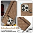 thumbnail image 4 of ELEHOLD Case for iPhone 13 Pro Max,Detachable Lanyard Crossbody Leather Wallet Case with Ring Holder & Mirror,Brown, 4 of 8