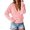 Pink, variant on Pullover Sweaters for Women V Neck Solid Color Hollow Out Knit Long Sleeve Autumn Winter Shirt Sweater Tops