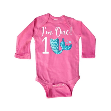 

Inktastic 1st Birthday Mermaid Party Gift Baby Girl Long Sleeve Bodysuit