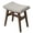 Walnut, variant on Solid Wood Small Vanity Stool with Saddle Cushion, Compact Vanity Chair, Makeup Stool with High-Rebound Sponge Seat, White