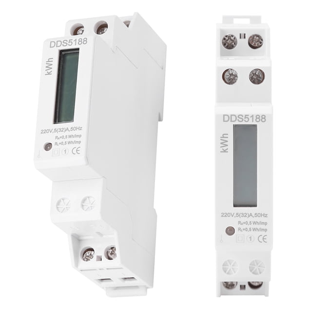 Digital LCD Single Phase Din Rail Electric Meter 5-32A, High Reliability, Small Volume, Light Weight, Measures Active Energy