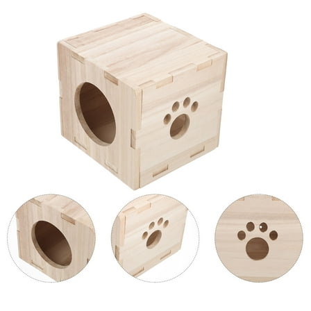 OUNONA Guinea Pig House for Pet Use Safe Harbor Beige Small Animal Hideout Place Plastic
