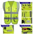 thumbnail image 5 of Toptie 10 Pockets High Visibility Safety Vest, Reflective Trim Safety Vest-Yellow/Black-2XL, 5 of 7
