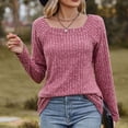thumbnail image 2 of Long Sleeve Tops for Women Plus Size Long Sleeve Womens Tops Winter Long Sleeve Tops Solid Regular Blouse, 2 of 8