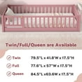 thumbnail image 6 of PAPROOS Twin Montessor Floor Bed, Solid Wood Toddler Bed with Safety Guardrail and Door, Easy Assembly, Low-to-Floor Bed Frame with Slats for Kids, Pink, 6 of 7