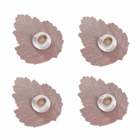 AUQ Placemat,Natural Non-Toxic Table Mat,Superior Heat Isolation Dinner Mats,Goldtone