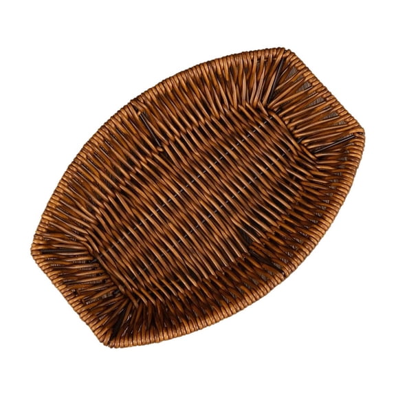 DefiDgd Plastic Faux Vines Woven Storage Baskets,Stackable Plastic Rectangle Serving Basket for Fruit Bread Vegetable Snack Home Party Outdoor Indoor Use(Style C,Small)