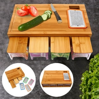 Potted Pans Meal Prep Station Set - 4 in 1 Bamboo Cutting Board with  Containers 