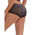 thumbnail image 3 of INSPIRE CHIC Mother's Day Women's Lace Butt-Lifting Tummy Control Mid Rise Panties Breathable Full Coverage Boyshorts S Red, 3 of 5