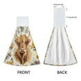 thumbnail image 3 of Yayeee Kitchen Hanging Hand Towels Set of 2 with Loop Bathroom Absorbent Tie Towel, Floral Cow, 3 of 7