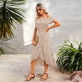 thumbnail image 6 of Dr.Eam Women Summer Off Shoulder Short Sleeve High Waist Dresses A Line Mini Dress Party Dresses Party Dresses Vacation Summer Casual, 6 of 8